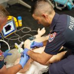 Two MICA paramedics take part in a training exercise.